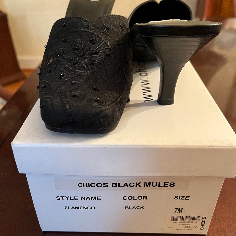 Chicos black Mules